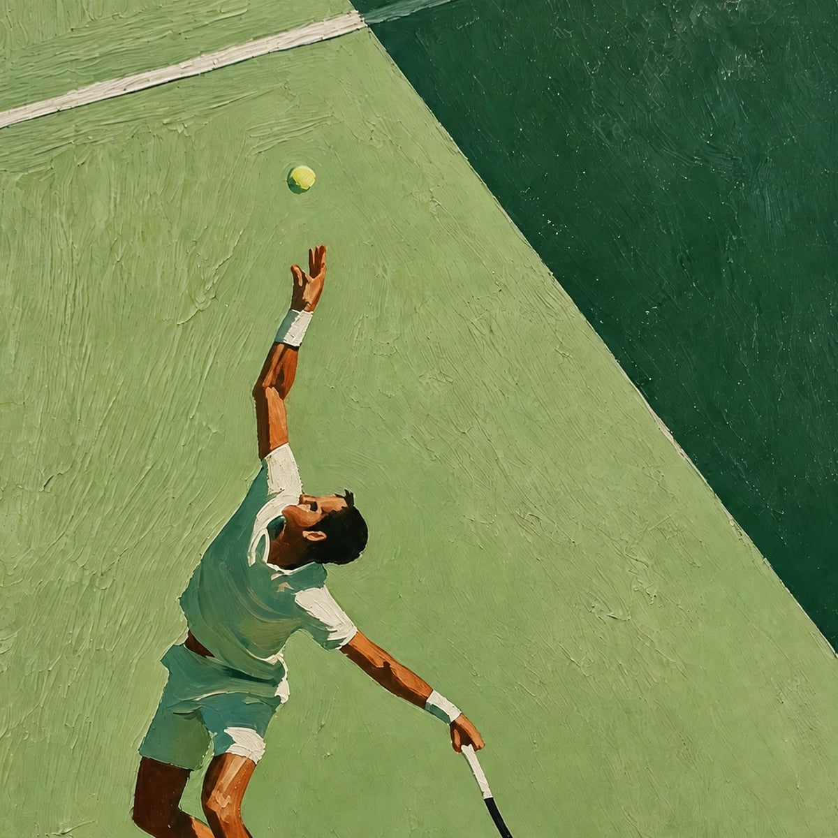 above the baseline, paint texture
