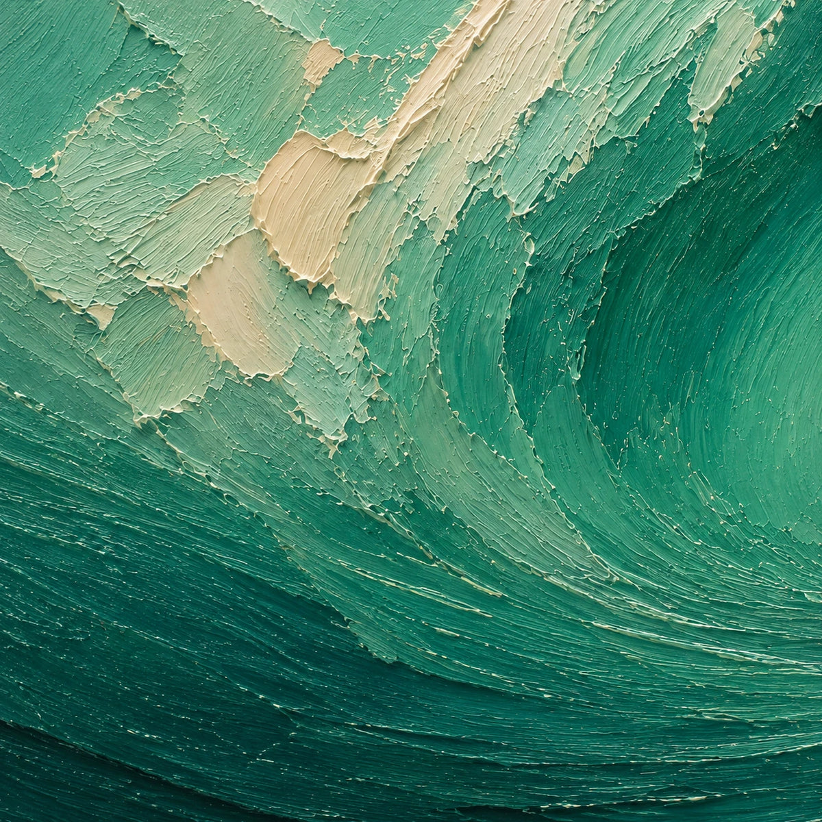 Hand-Painted Artwork | Inside the Green Wave [noon:detail:texture]
