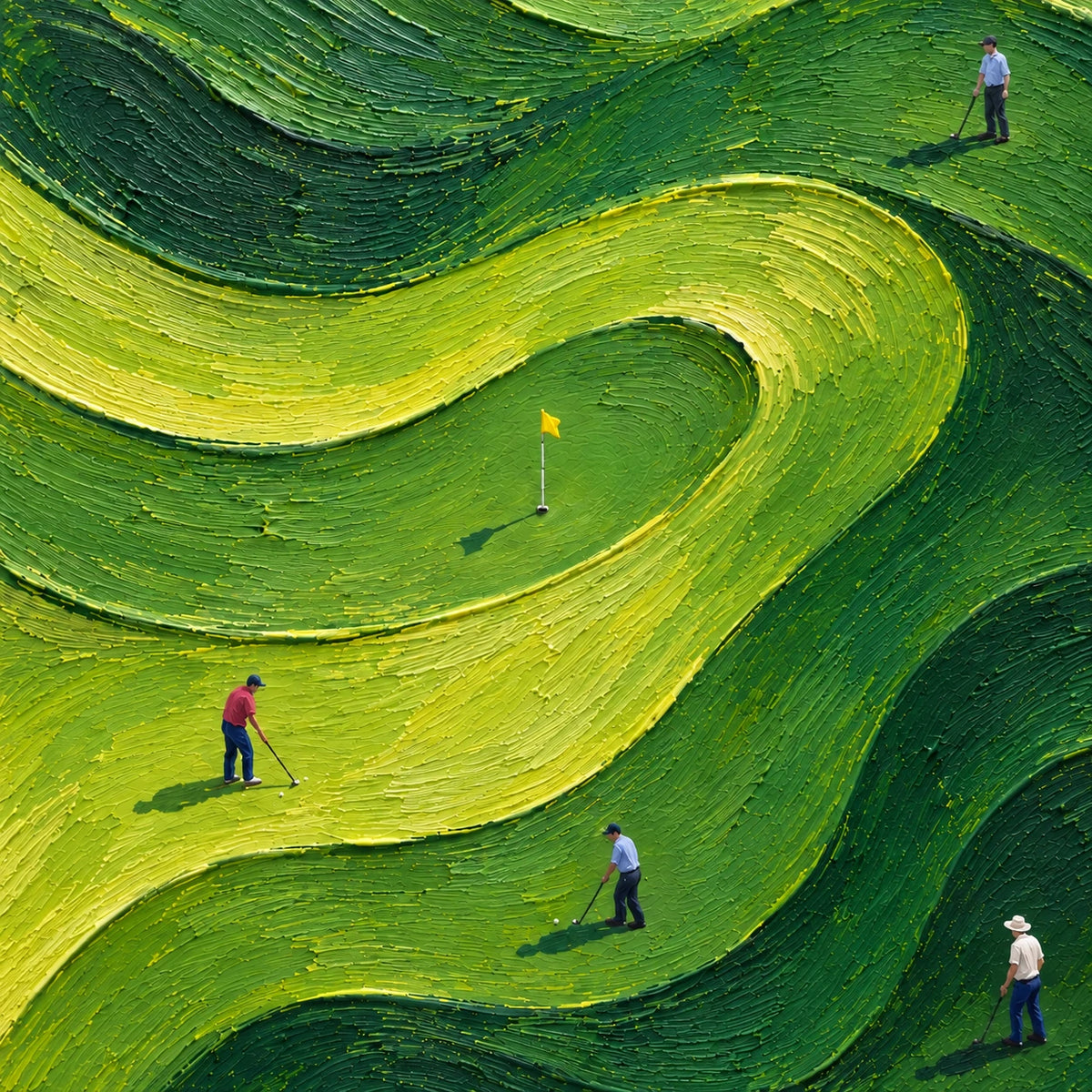 rolling greens, paint texture