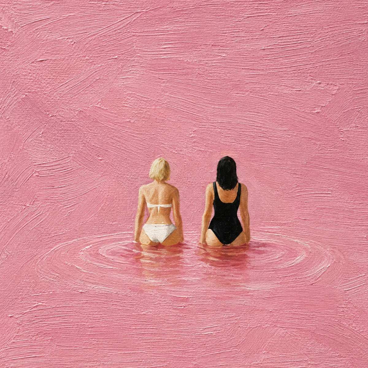 pink water friends, paint texture