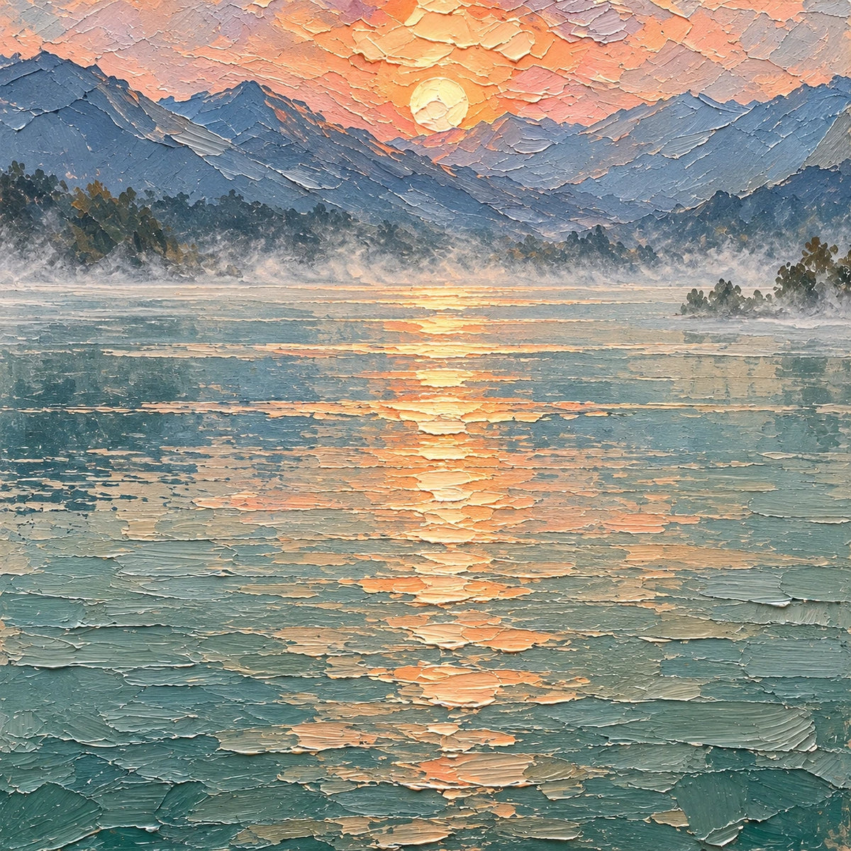 Misty Mountain Lake [noon:detail:texture]