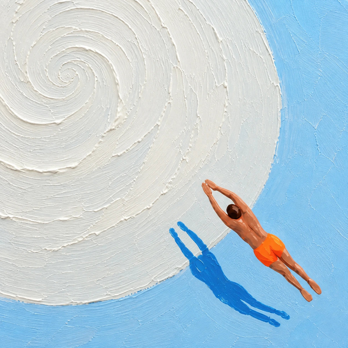Hand-Painted Artwork | Swimmers in Orbit [noon:detail:texture]