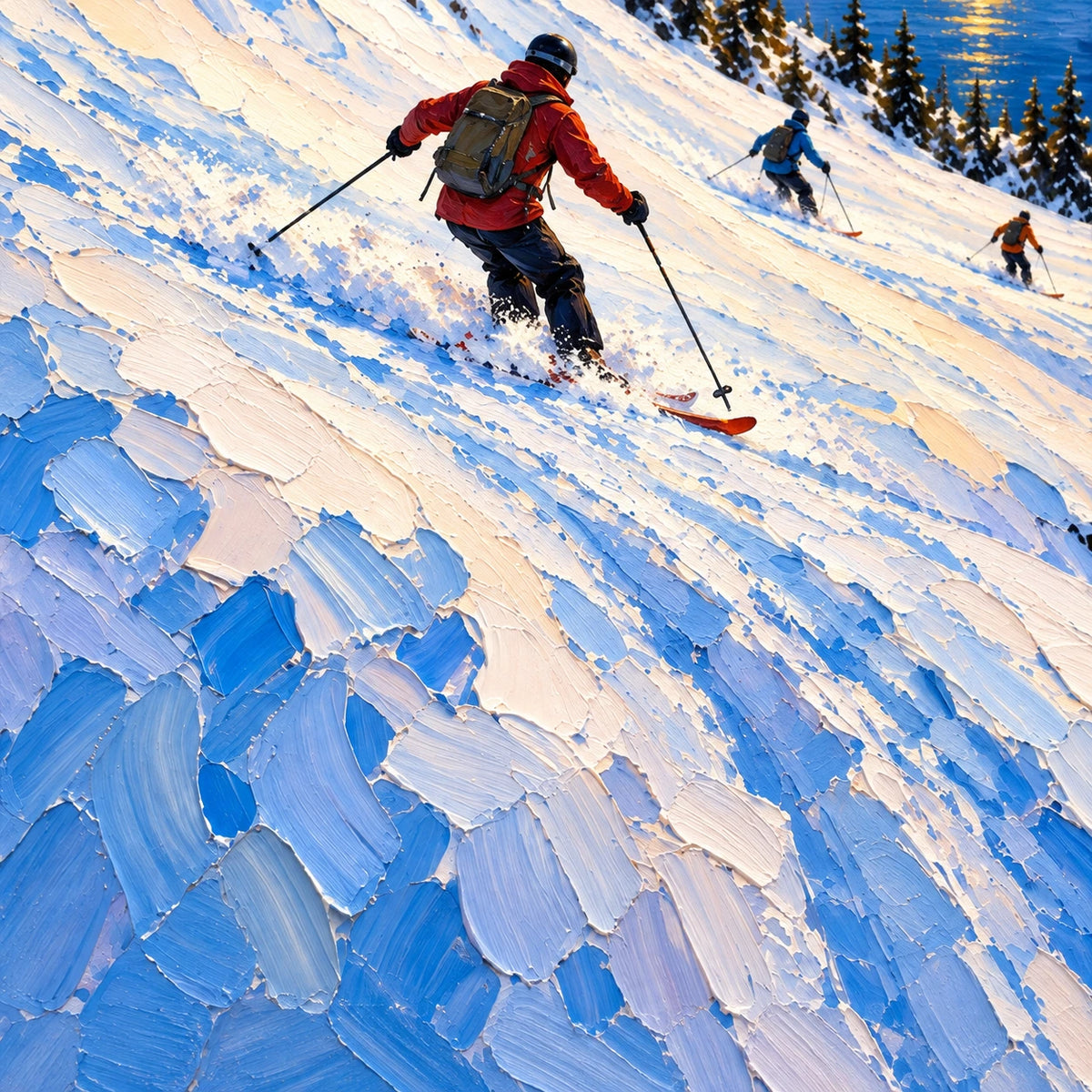 Alpine Lake Descent [noon:detail:texture]