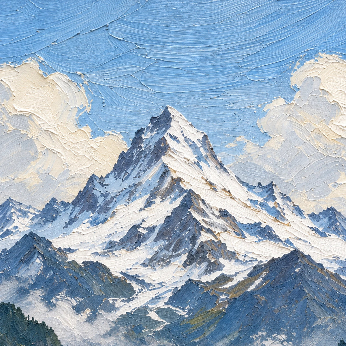 trail to alpine heights, paint texture