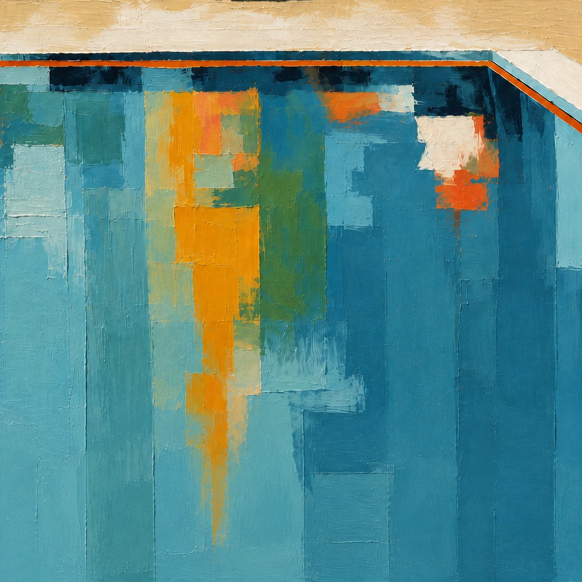 colorblock poolside, paint texture