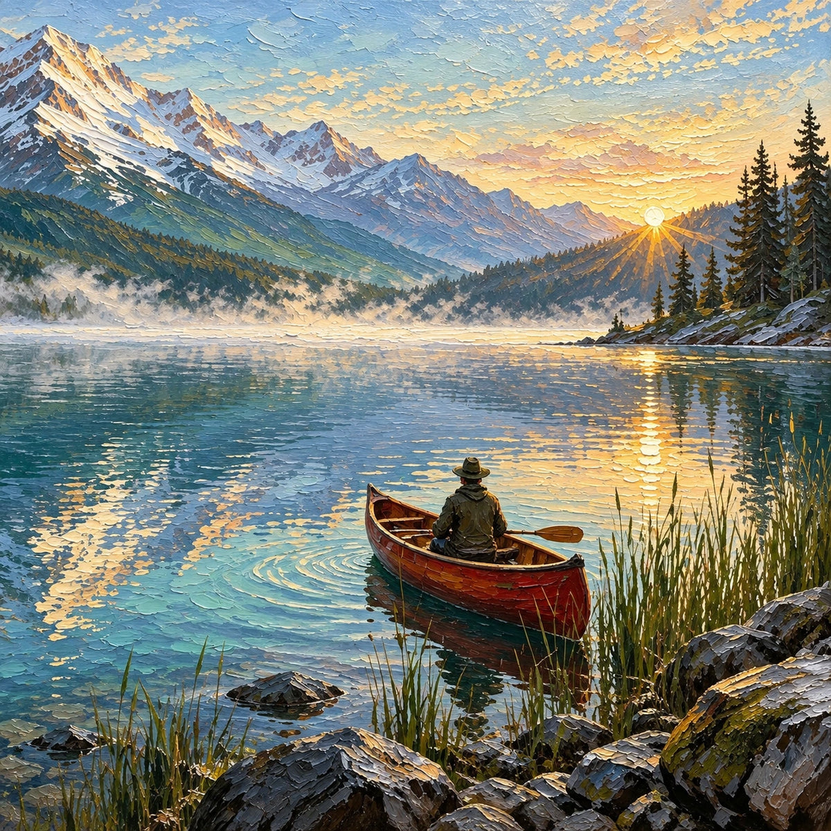 Mountain Lake at First Light [noon:detail:texture]