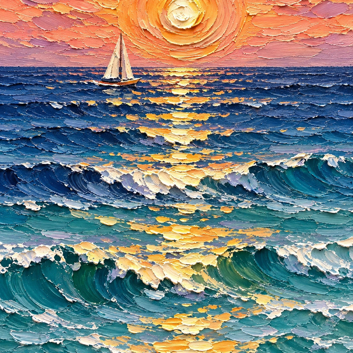 a walk along the sunset shore, paint texture