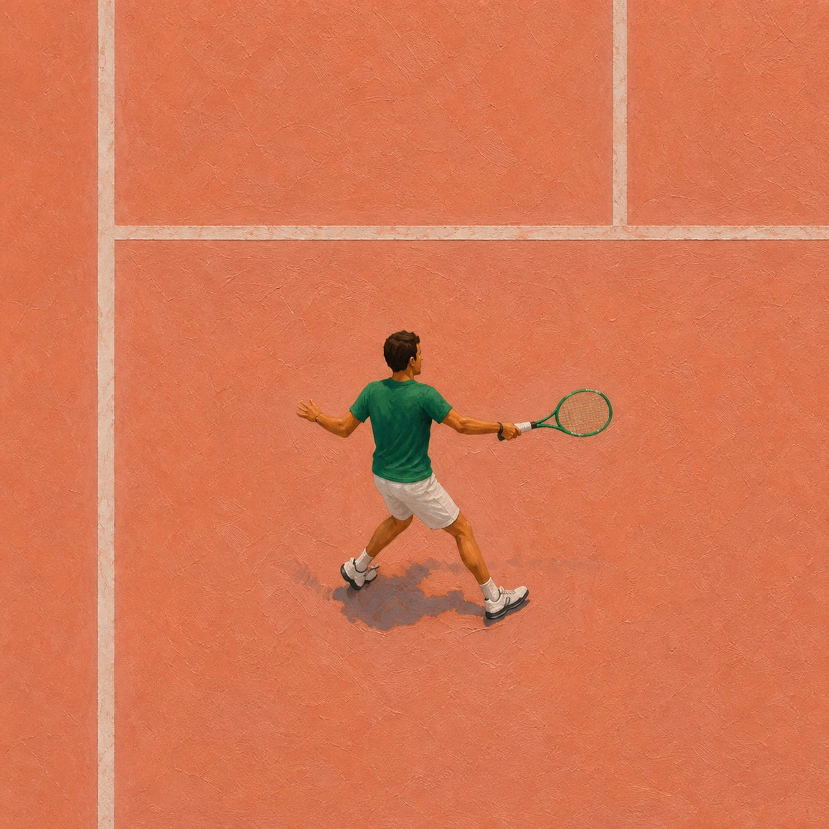 Hand-Painted Artwork | Clay Court Rally [noon:detail:composition]