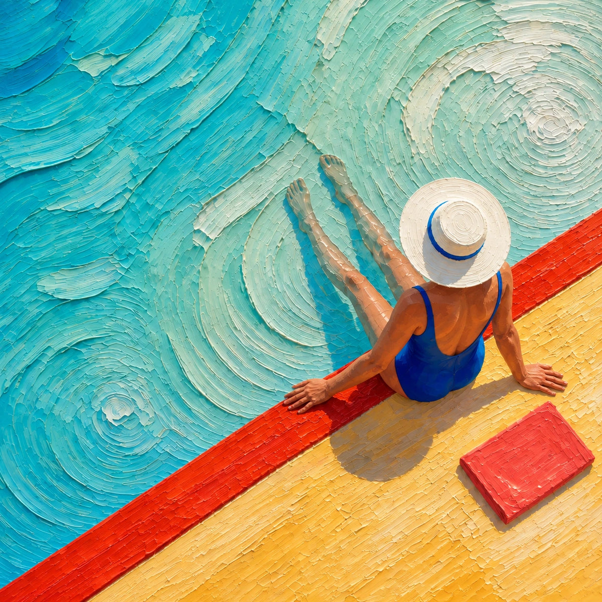 Hand-Painted Artwork | Poolside Drif [noon:detail:composition]