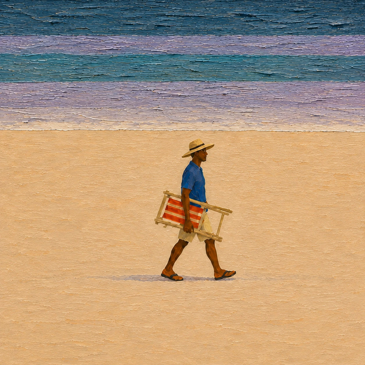beach chair walk, composition