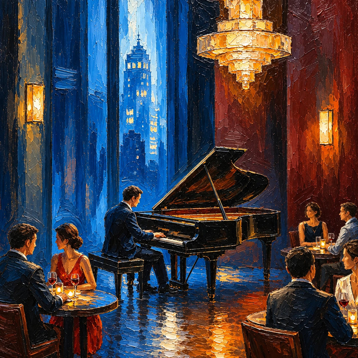 Hand-Painted Artwork | Midnight Piano Lounge [noon:detail:composition]