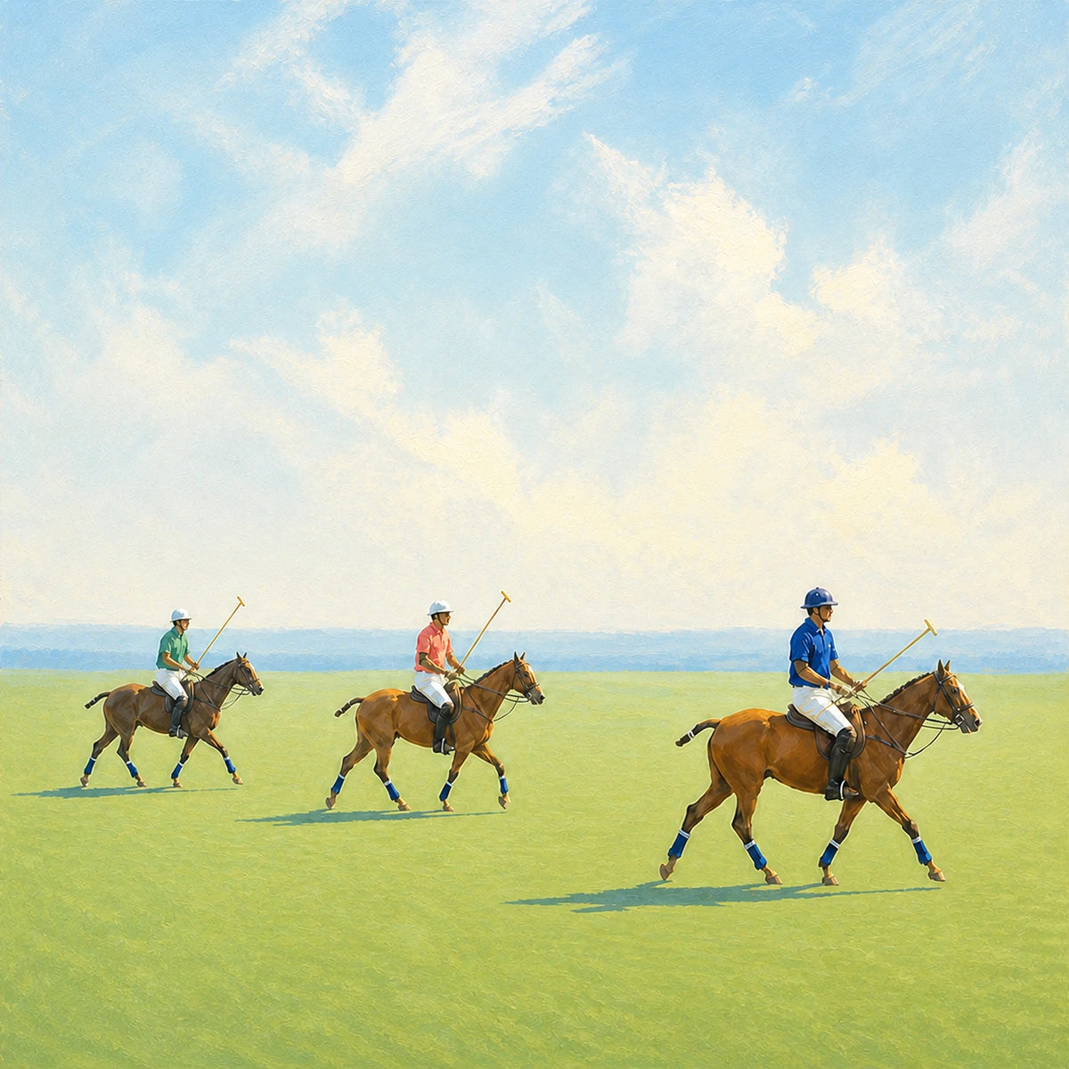 polo under open skies, composition