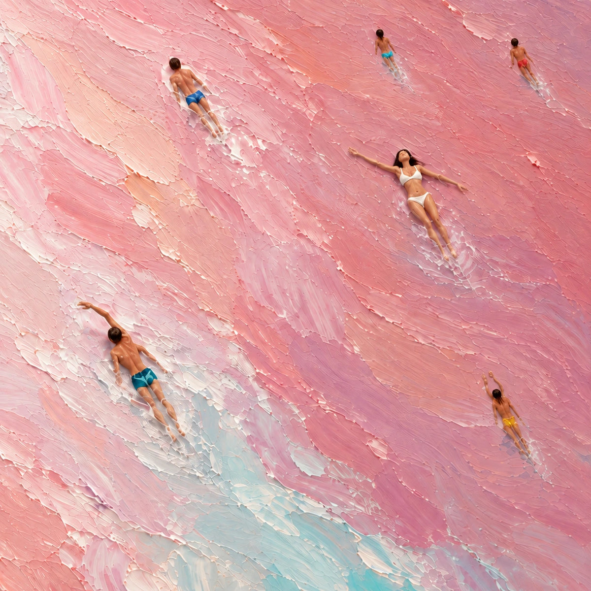pink tide swimmers, composition