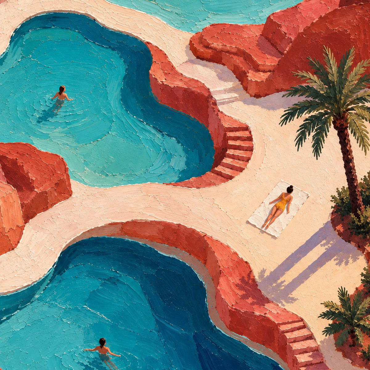 terracotta oasis pools, composition