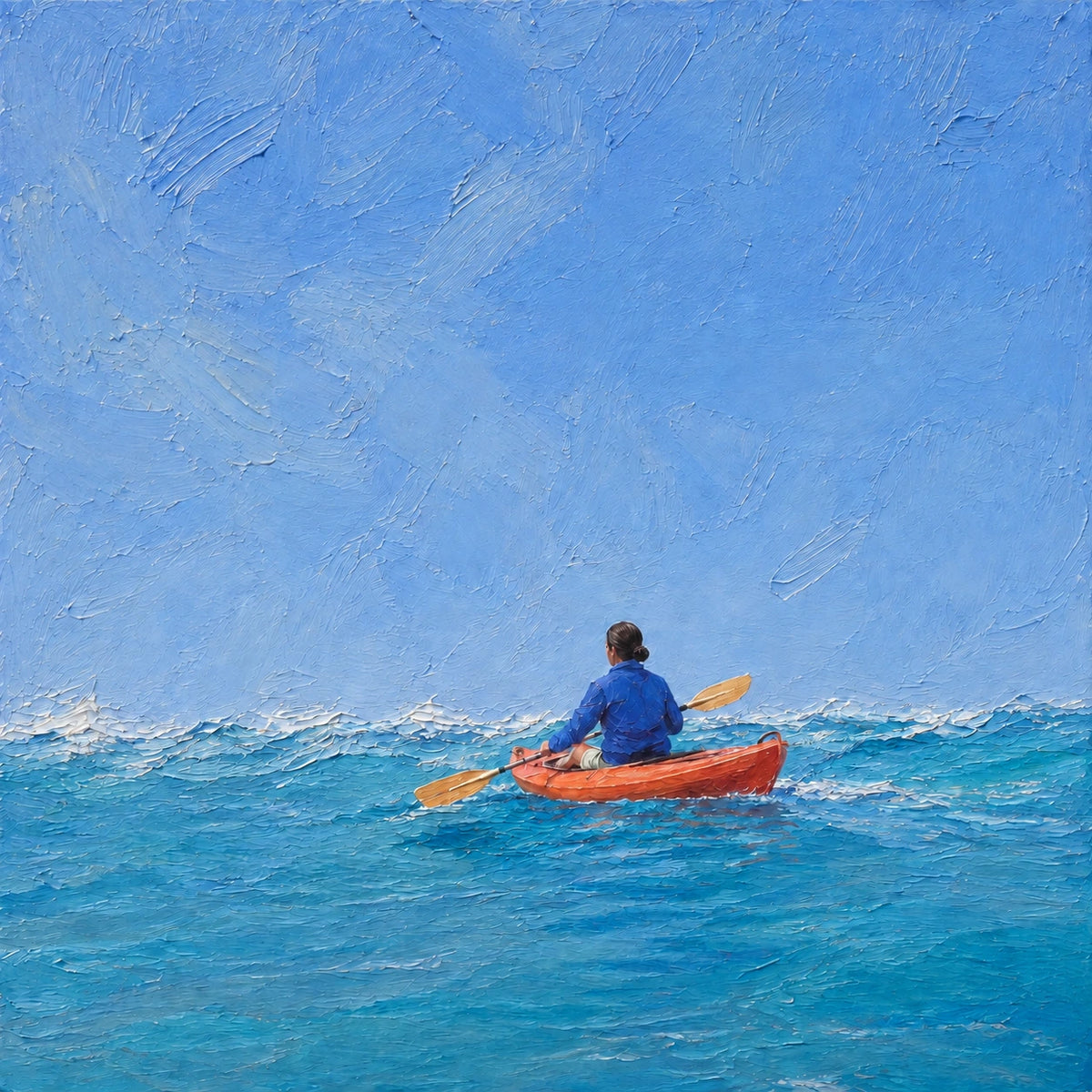 Hand-Painted Artwork | Coastal Kayak [noon:detail:composition]