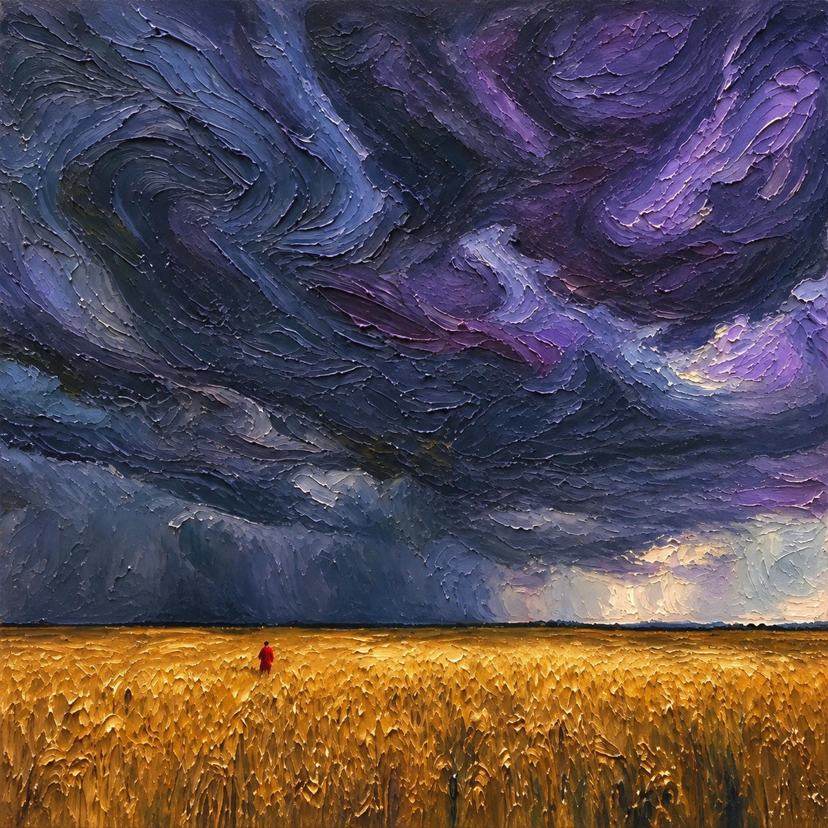 storm over the golden field, composition