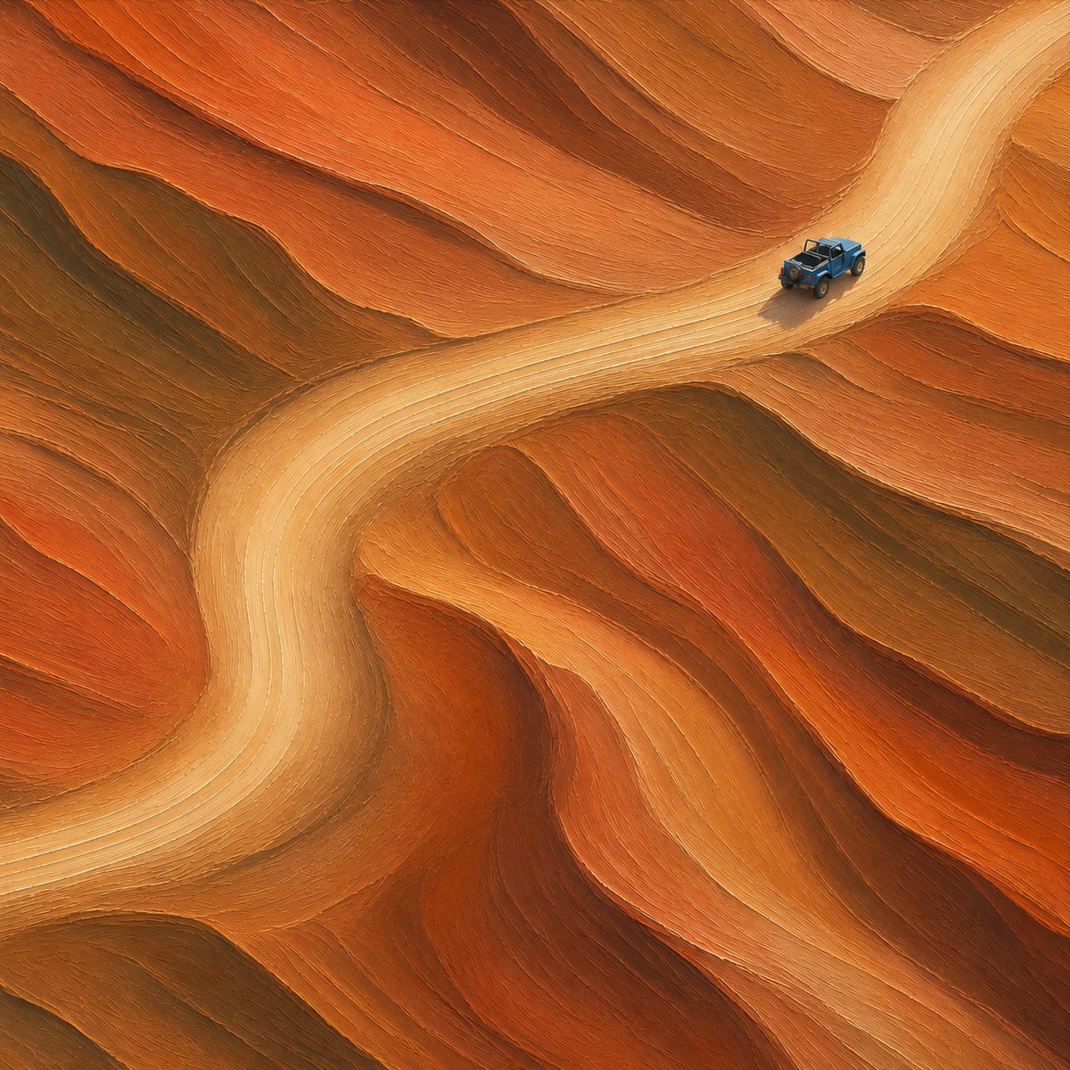 desert road ahead, composition