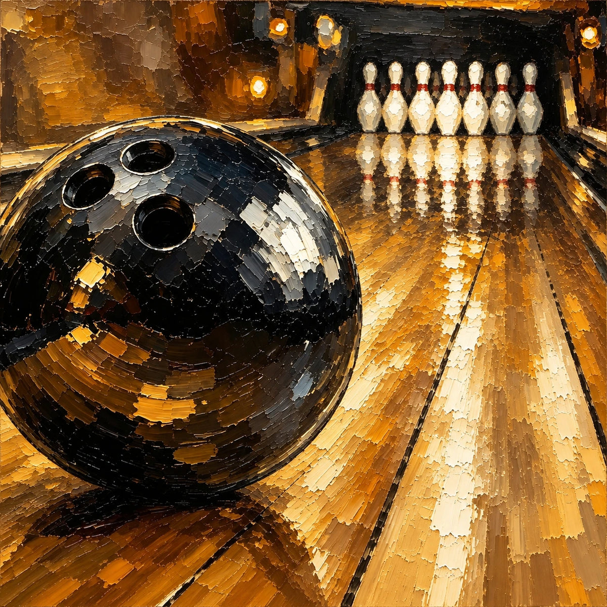 midnight bowling lane, composition
