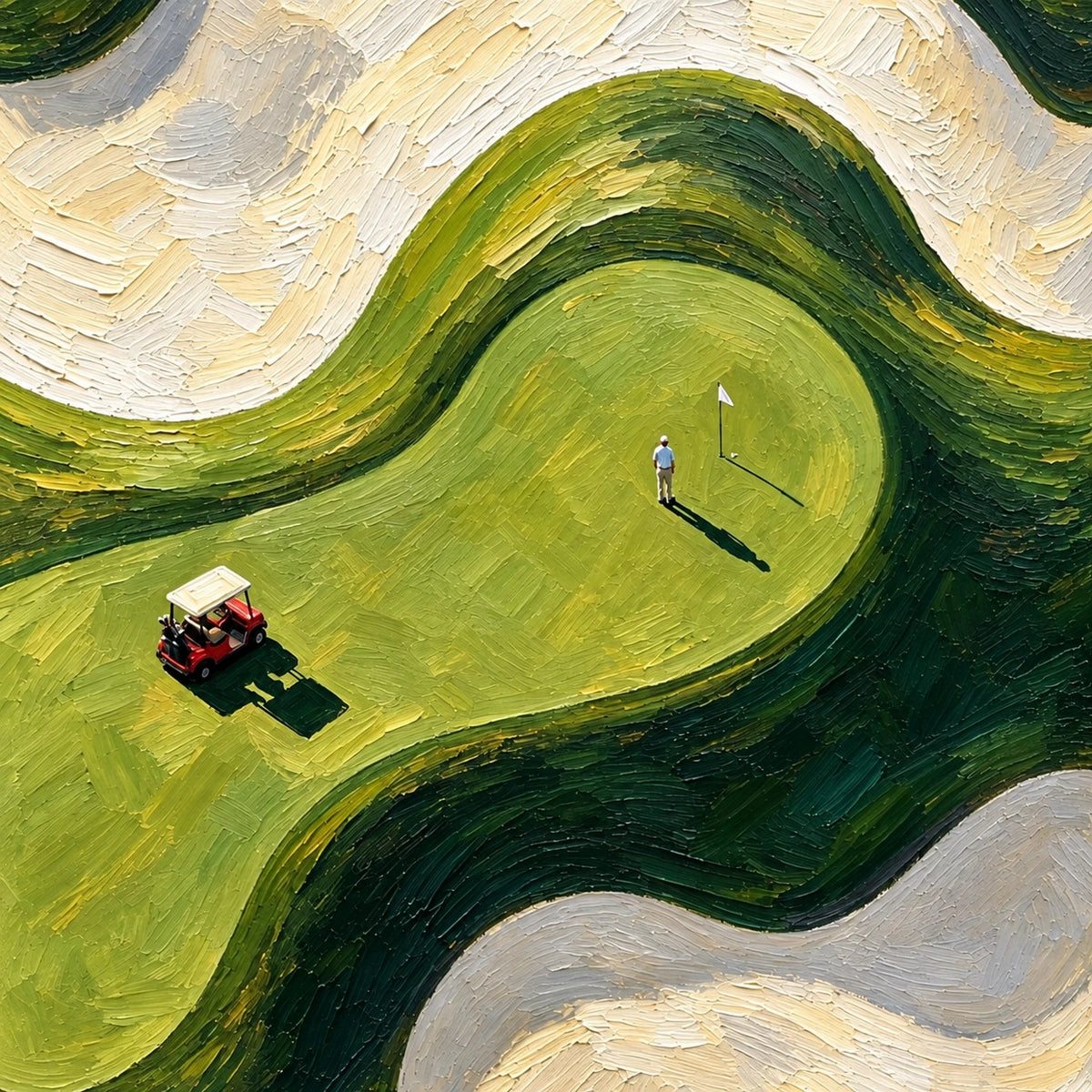 fairway in motion, composition