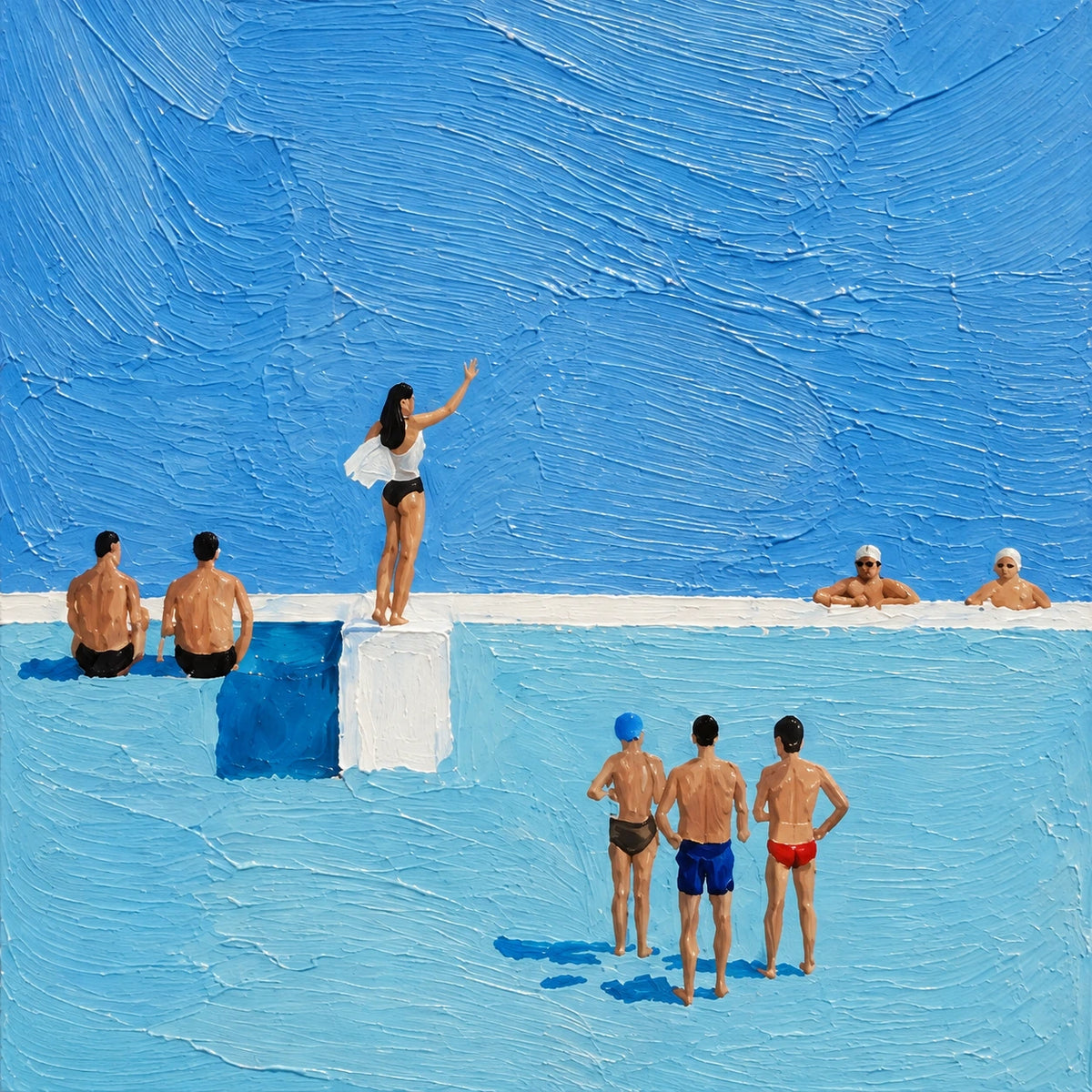 Hand-Painted Artwork | Blue Dive [noon:detail:composition]