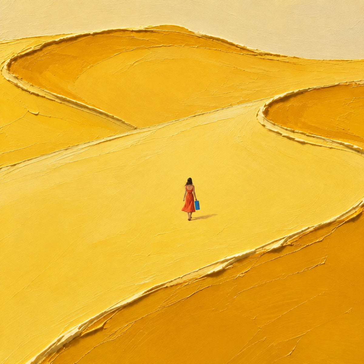 Hand-Painted Artwork | Golden Tidal Path [noon:detail:composition]