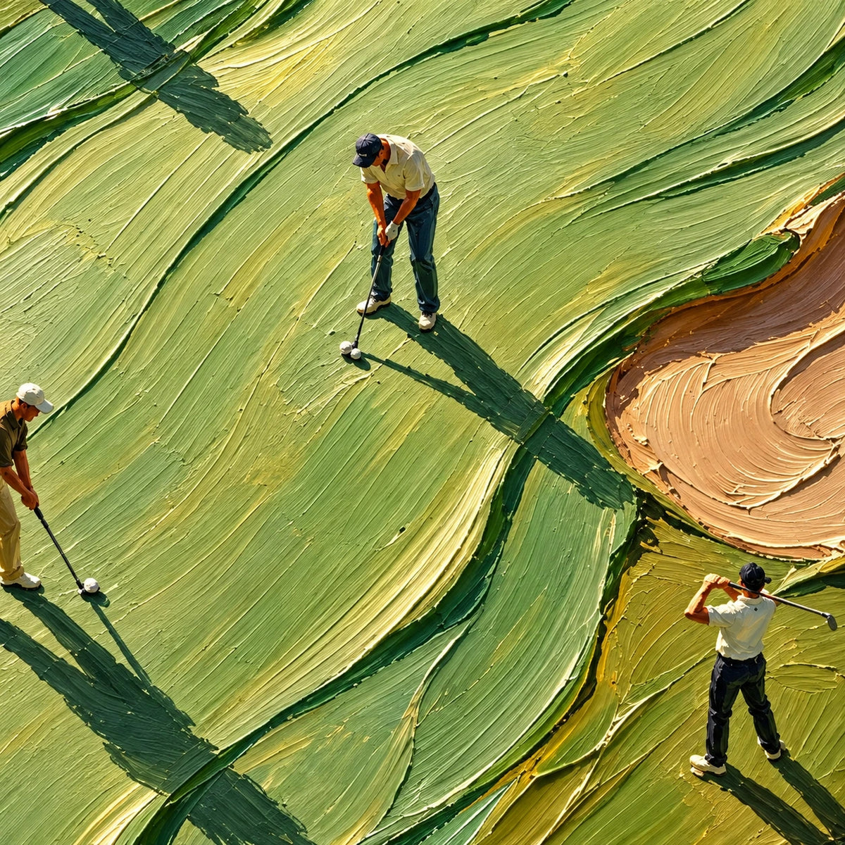 Hand-Painted Artwork | Green Fairway [noon:detail:composition]