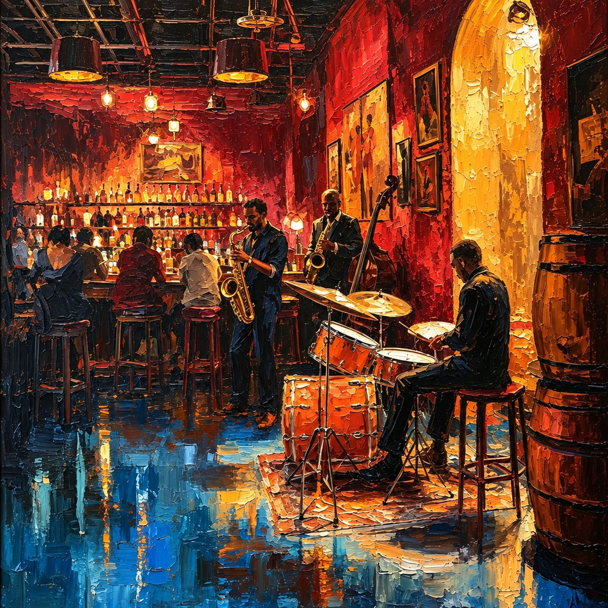 late night jazz club, composition