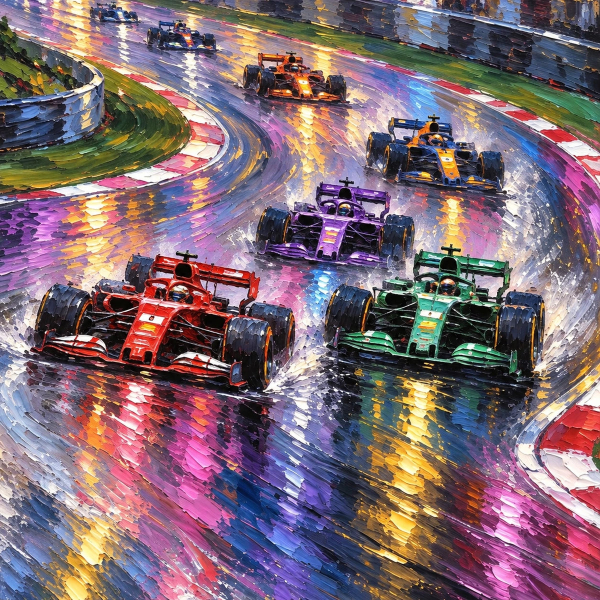 Hand-Painted Artwork | Rainy Mountain Grand Prix [noon:detail:composition]