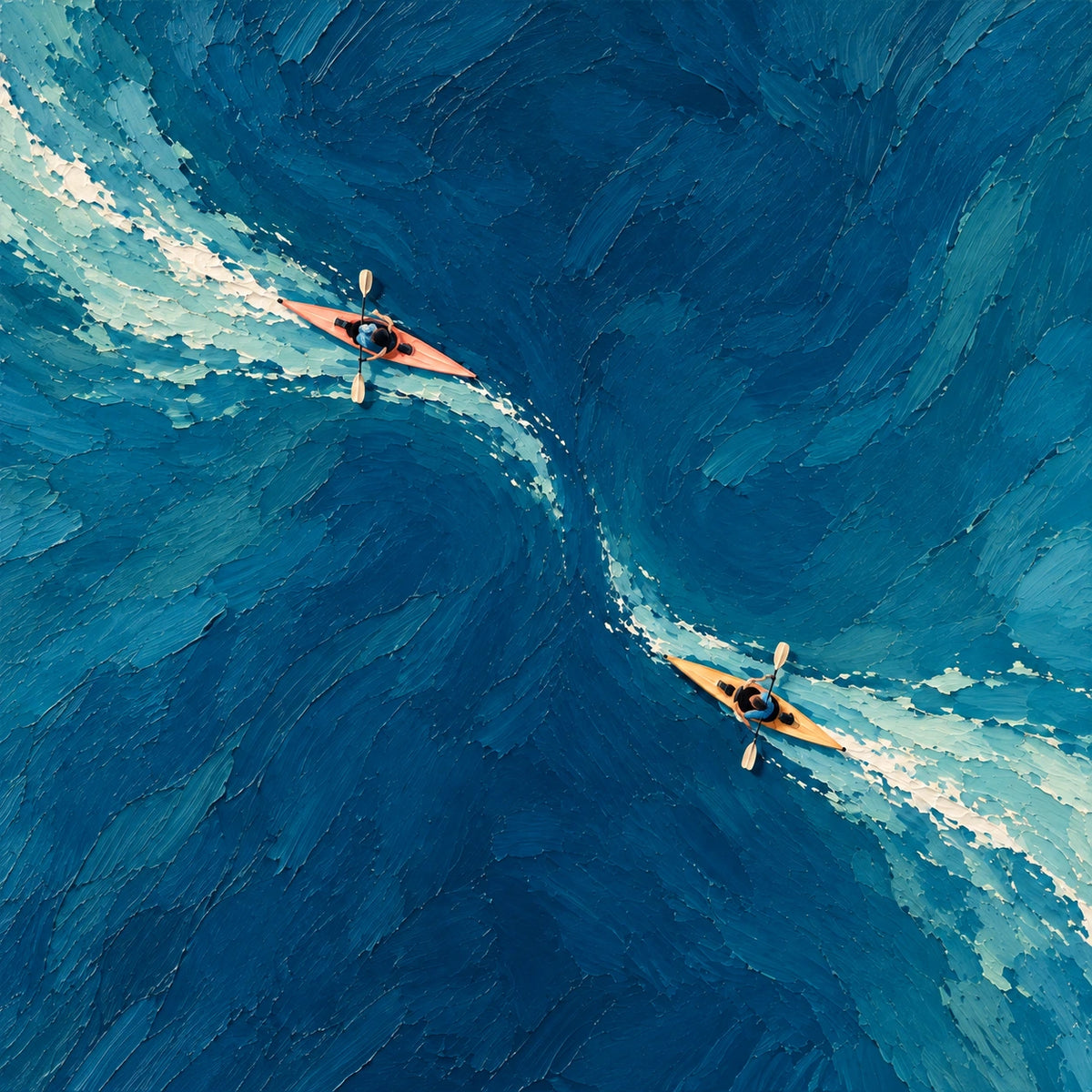 Hand-Painted Artwork | Kayak Curre [noon:detail:composition]