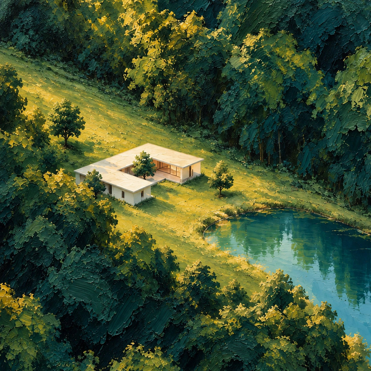 Forest Pond Retreat [noon:detail:composition]