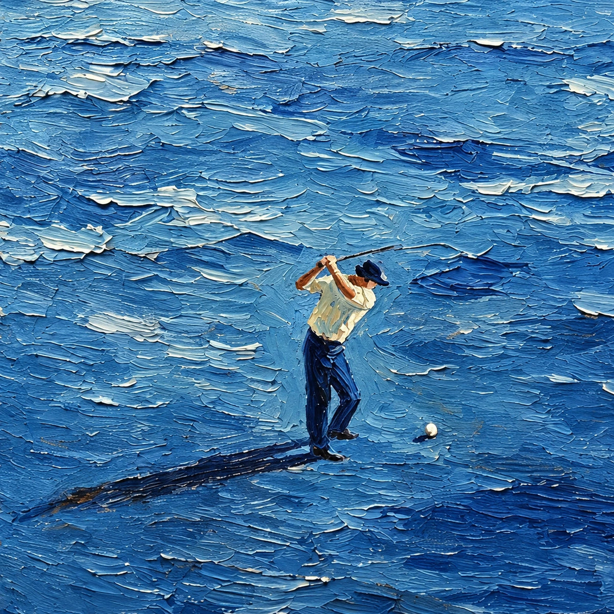 Hand-Painted Artwork | Ocean Golf Flag [noon:detail:composition]