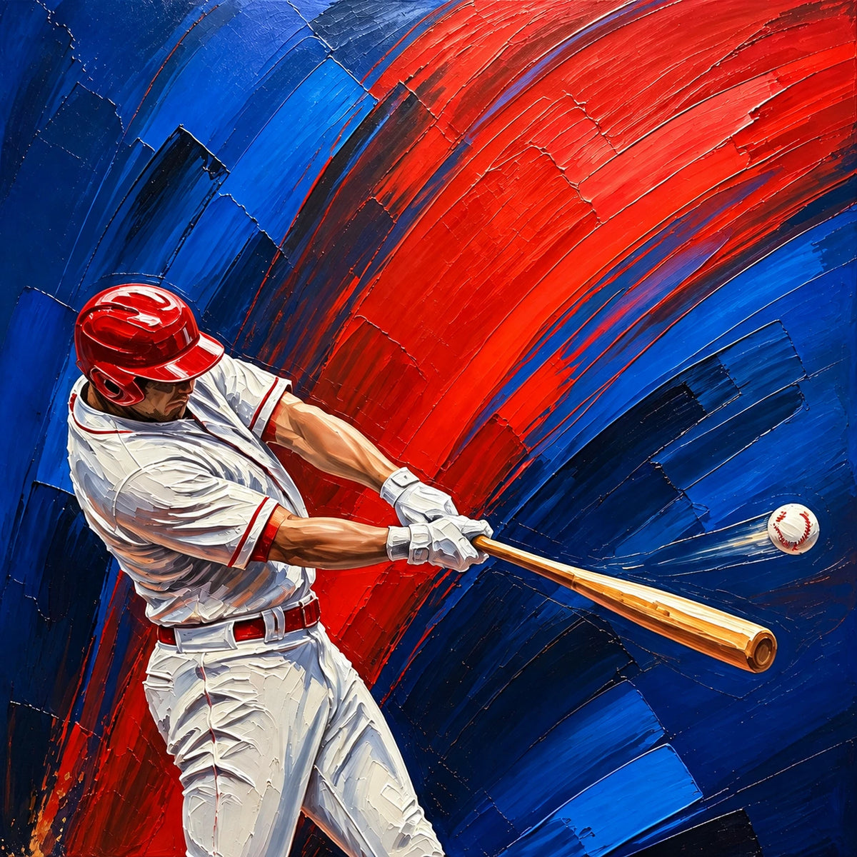 red, white and blue swing, composition