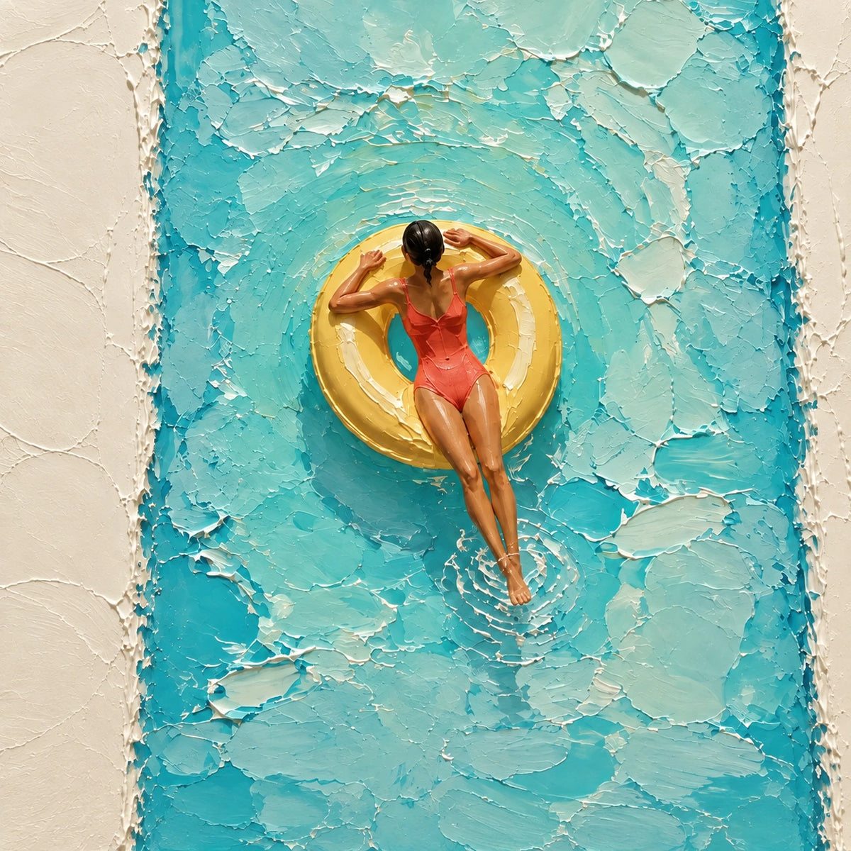 Hand-Painted Artwork | Poolside Drif [noon:detail:composition]