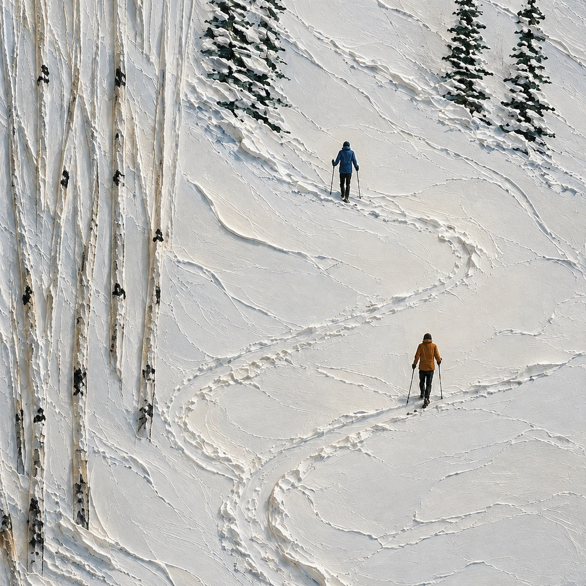 tracks through winter, composition