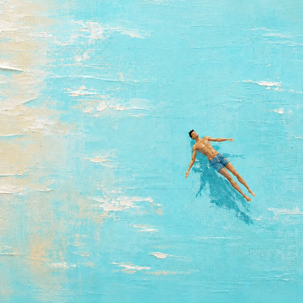Hand-Painted Artwork | Drift Into Blue [noon:detail:composition]