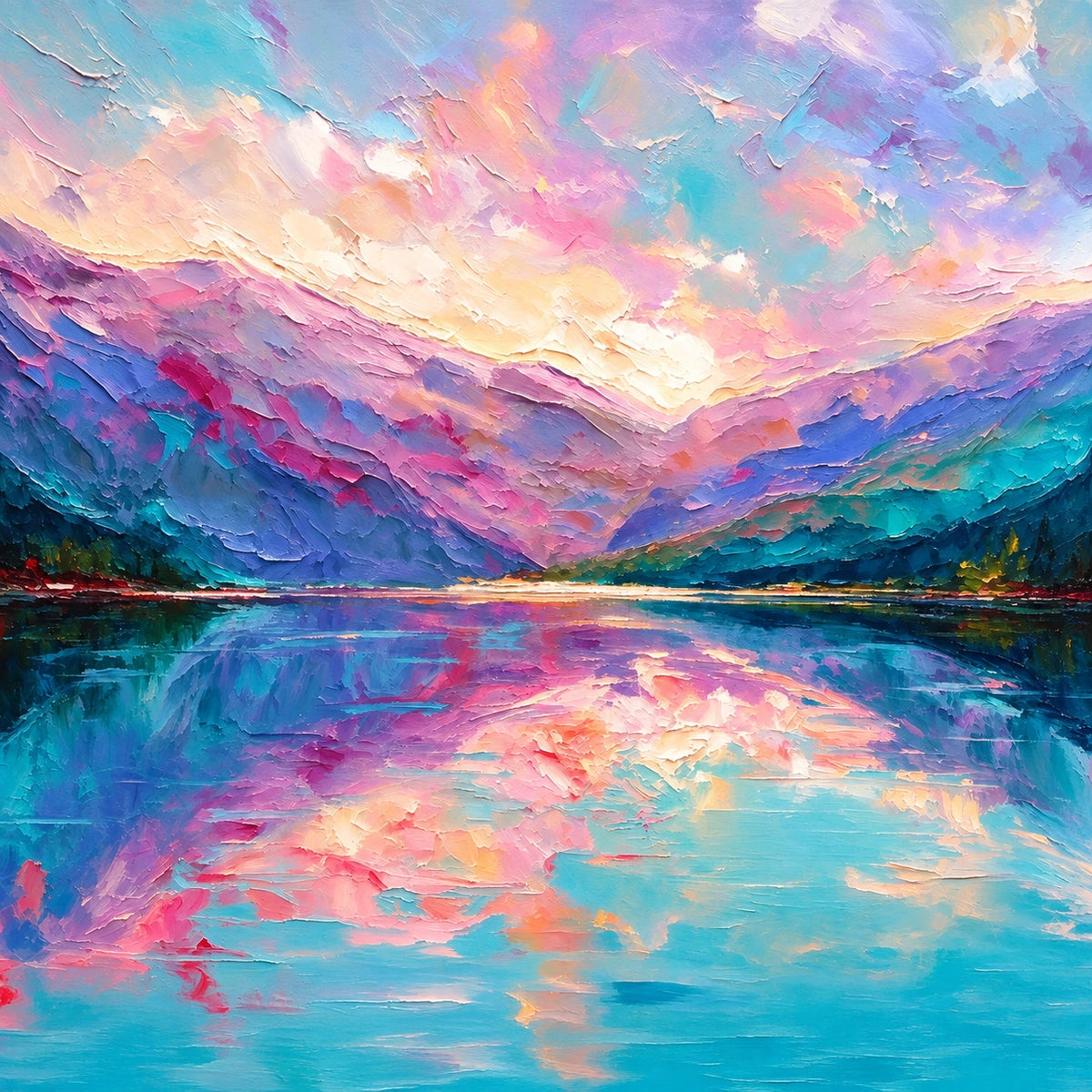 Pastel Mountain Lake [noon:detail:composition]