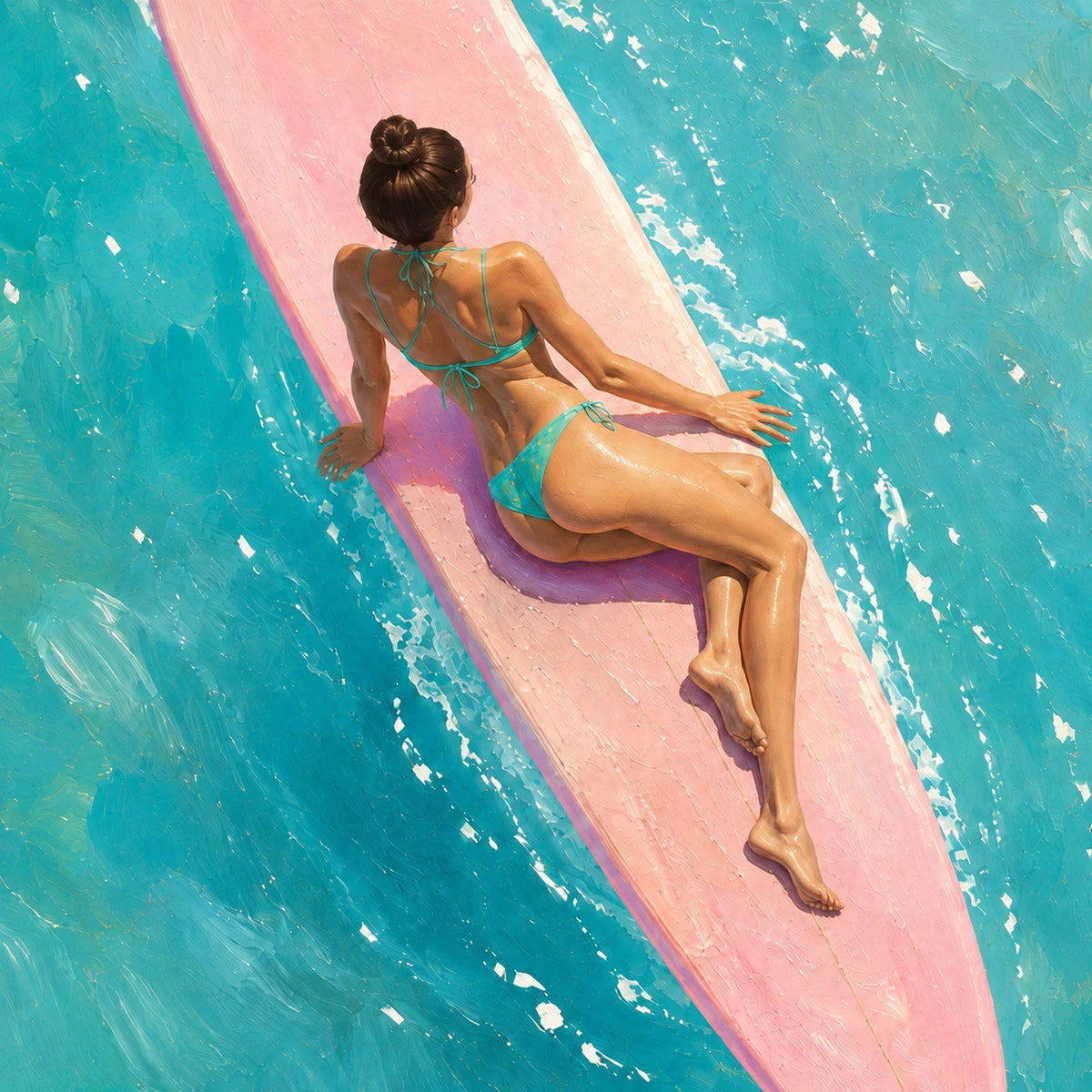 Hand-Painted Artwork | Drift Into Blue [noon:detail:composition]