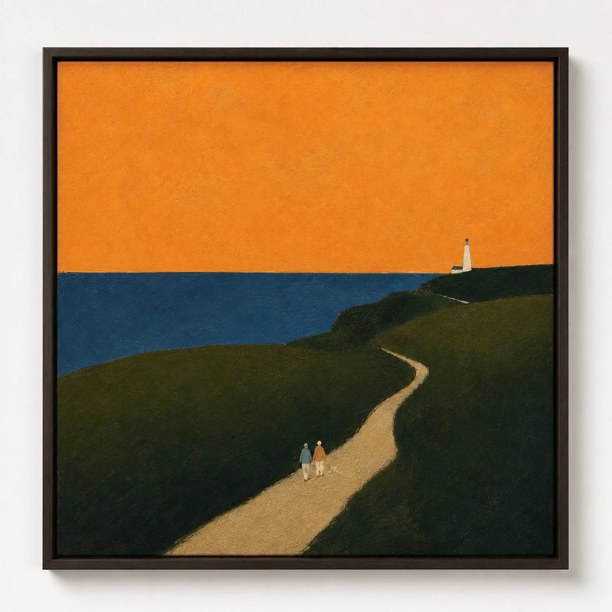 Hand-Painted Artwork | Path to the Lighthouse [noon:detail:framed-front]