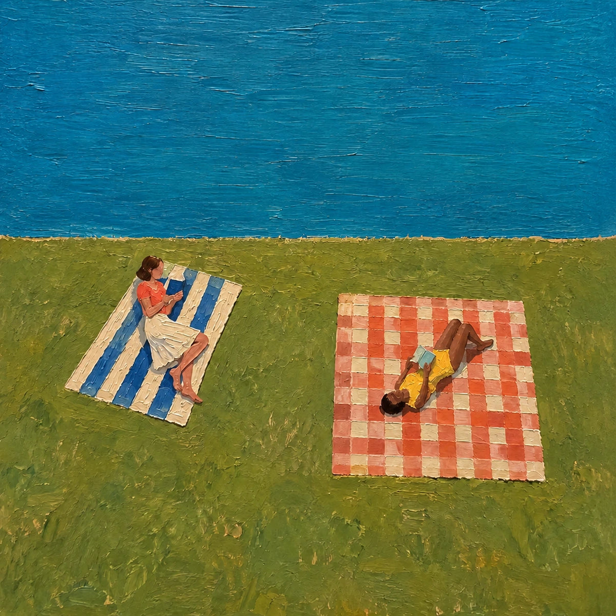 Hand-Painted Artwork | Blue Water, Open Afternoo [noon:detail:composition]