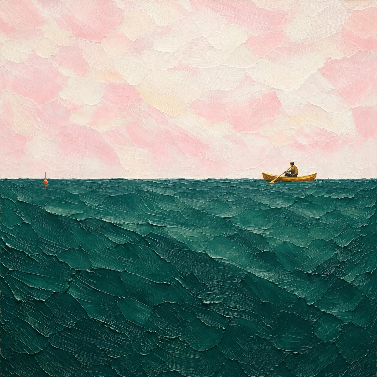 Hand-Painted Artwork | Open Water, Quiet Drif [noon:detail:composition]