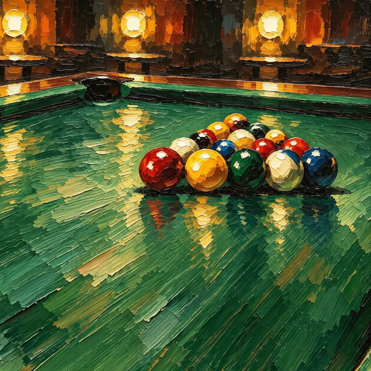 Hand-Painted Artwork | Pool Hall Break [noon:detail:composition]