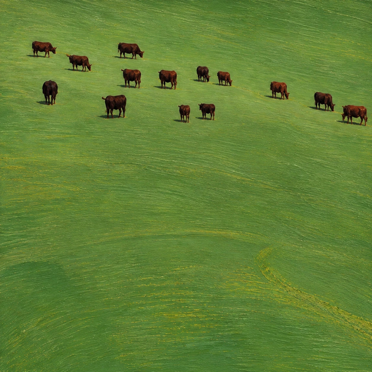 quiet pasture ride, composition