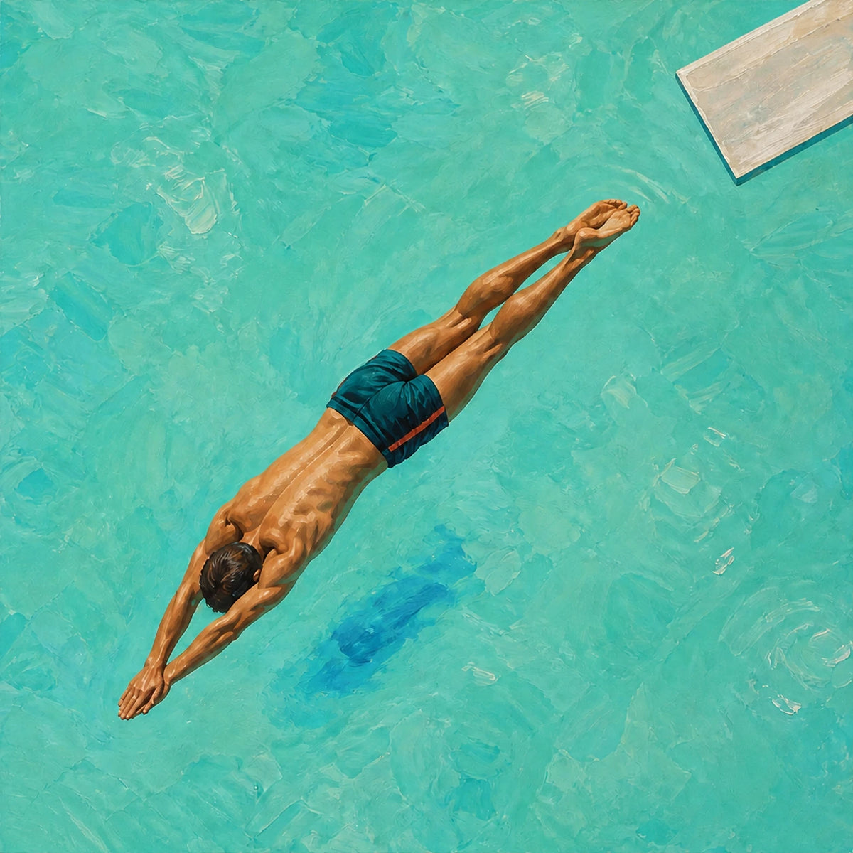 dive into turquoise, composition