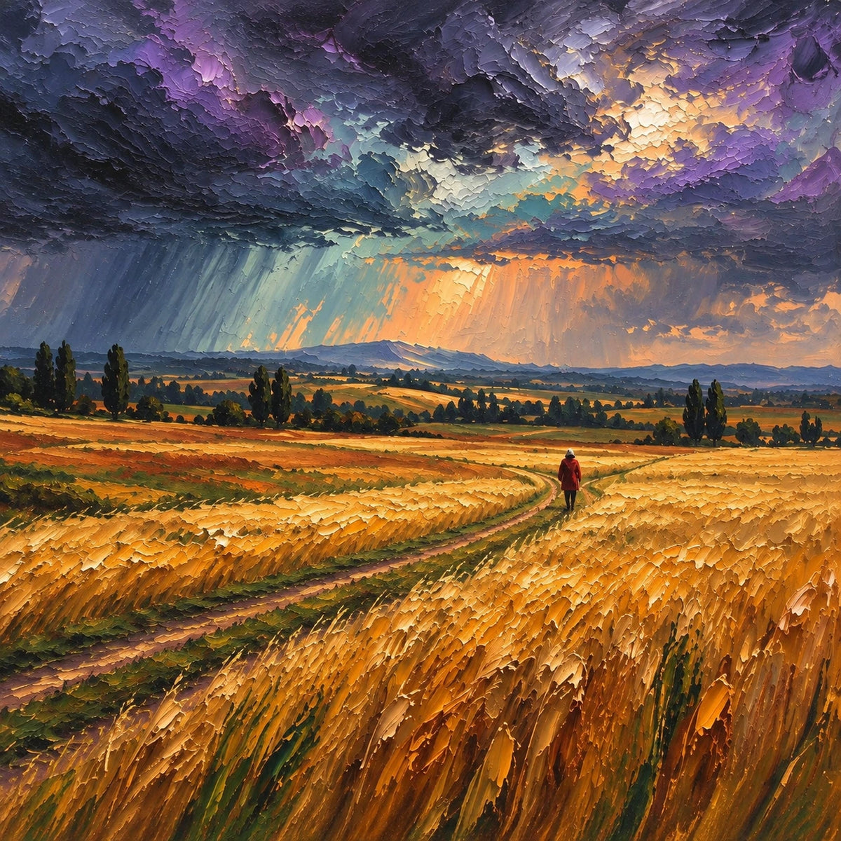 stormlight over the wheat fields, composition