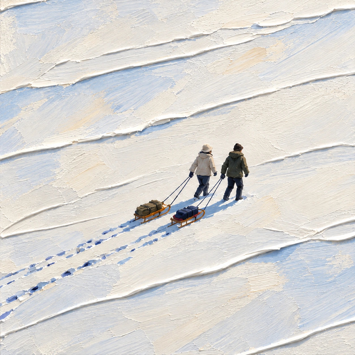 winter trek, composition