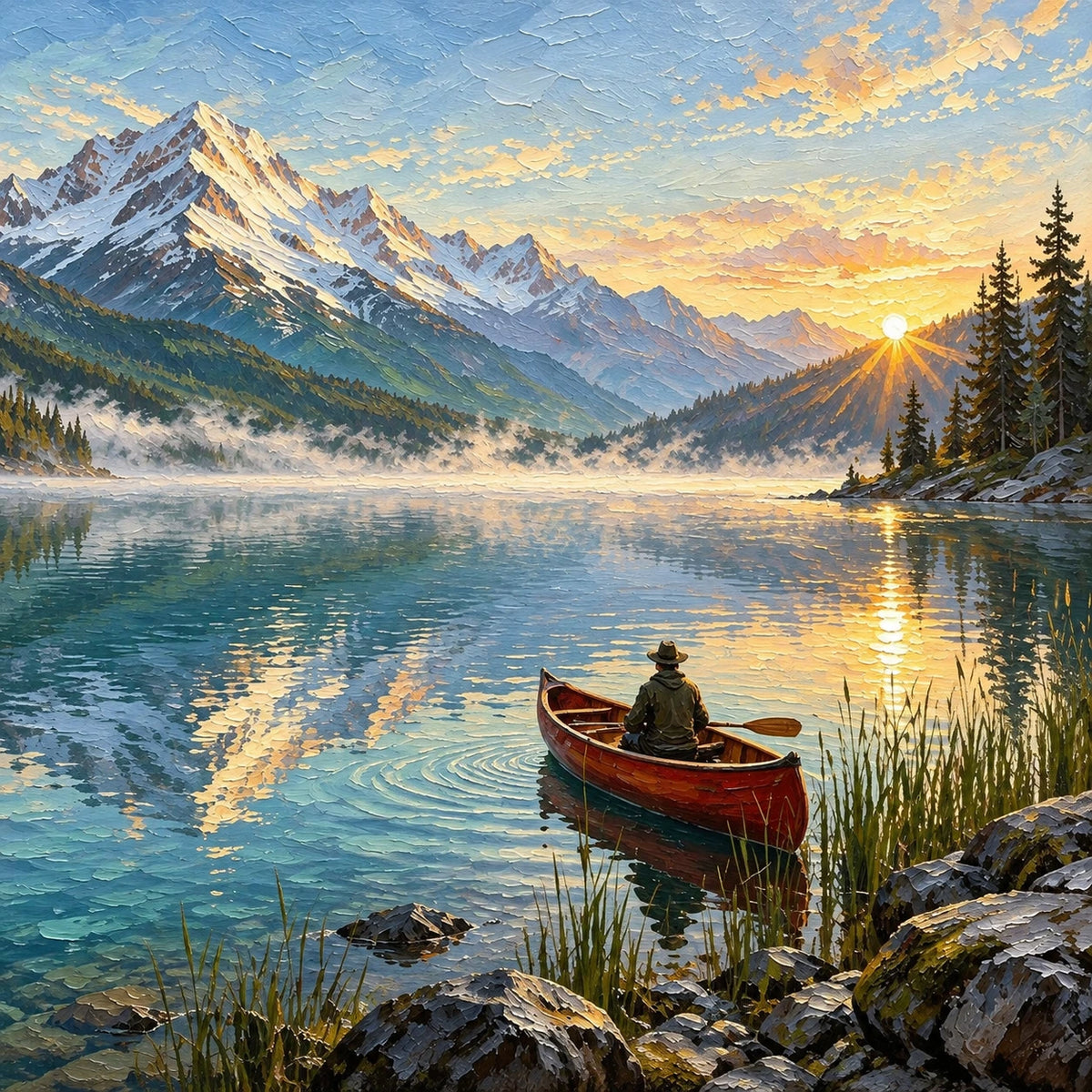 Mountain Lake at First Light [noon:detail:composition]