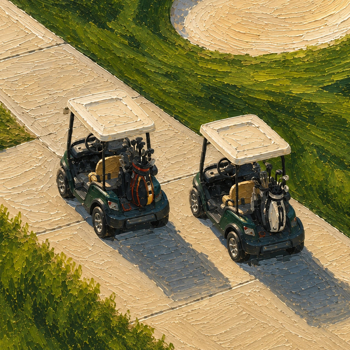 Hand-Painted Artwork | Fairway Afterglow [noon:detail:composition]