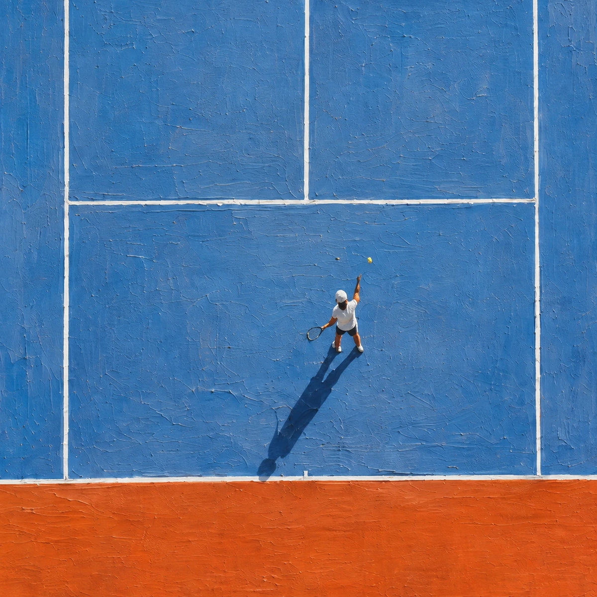 tennis in sunlight, composition