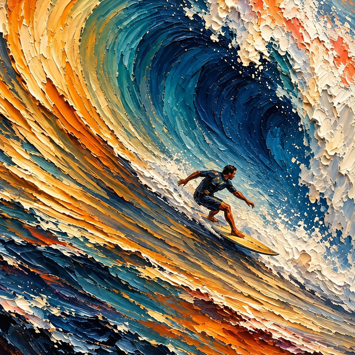 Hand-Painted Artwork | Riding the Blue Break [noon:detail:composition]