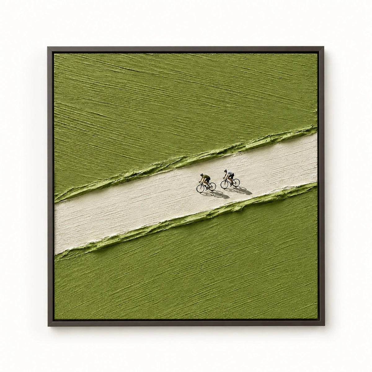 Hand-Painted Artwork | Greenway Riders [noon:detail:framed-front]